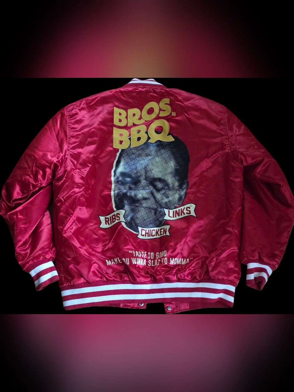 Headgear Classics Bros BBQ Friday After Next Satin Varsity Bomber Jacket